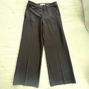 Loft Curvy 6P Black Wide Leg Trouser Pants EUC